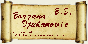 Borjana Đukanović vizit kartica